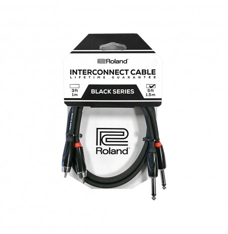 Càbles, ROLAND Black Series Câble Double RCA / Jack 1,5m