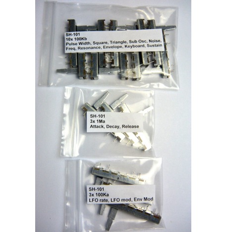 SH-101, Complete Set x16 Sliders – Roland SH-101